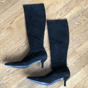Stuart Weitzman Cling Stretch black suede boots